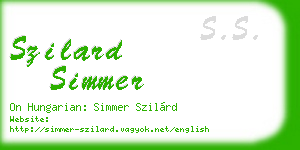 szilard simmer business card
